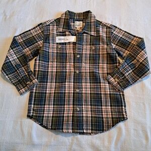 Peek boys size Large or 8 Pioneer Check button up shirt, New